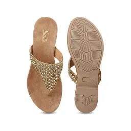 Inc.5 Women's Antique Gold Thong Sandals image 3