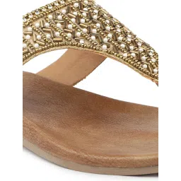 Inc.5 Women's Antique Gold Thong Sandals image 4