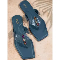 Inc.5 Women's Blue Thong Sandals-picture-43