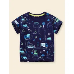 INCLUD Boys Abstract Printed Regular Sleeves Blended T-shirt-picture-14