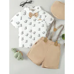 INCLUD Boys Conversational Printed Shirt Collar Shirt With Suspender Shorts-picture-15