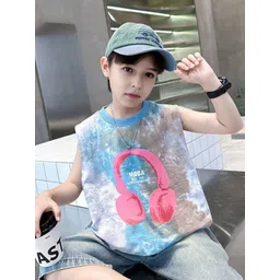 INCLUD Boys Headphone Graphic Printed Round Neck Sleeveless T-shirt-picture-50
