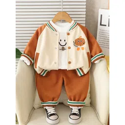 INCLUD Boys Pumpkin Embroidered Jacket With T-Shirt & joggers-picture-14