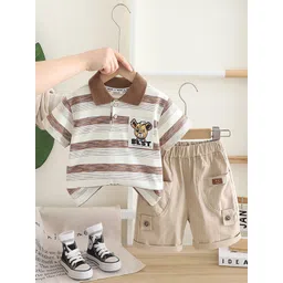 INCLUD Boys Striped Polo T-shirt With Shorts-picture-12