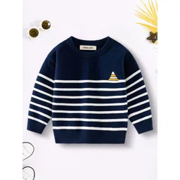 INCLUD Boys Striped Self-Design Round Neck Pullover-picture-36