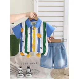 INCLUD Boys Striped Short Sleeves Shirt With Shorts-picture-15