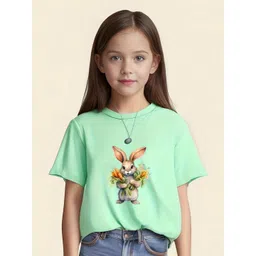 INCLUD Girls Animal Bunny Printed Round Neck T-shirt-picture-36