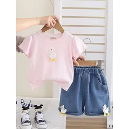 INCLUD Girls Appliqued Short Sleeves T-Shirt With Shorts-picture-56