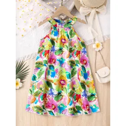 INCLUD Girls Floral Print Halter Neck A-Line Dress-picture-31