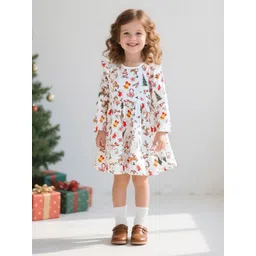 INCLUD Girls Floral Printed Fit & Flare Dress-picture-10