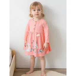 INCLUD Girls Floral Printed Round Neck Fit & Flare Dress-picture-38