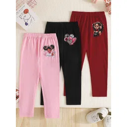 INCLUD Girls Pack Of 3 Digital Printed Ankle Length Leggings-picture-26