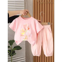 INCLUD Girls Printed Round Neck T-Shirt With Jogger-picture-46