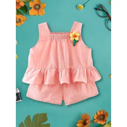 INCLUD Girls Self Design Top With Shorts-picture-39