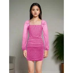 INCLUD Kids-Girls Embellished Bodycon Mini Dress-picture-24