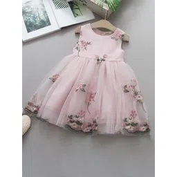 INCLUD Pink Embroidered Fit & Flare Dress-picture-51