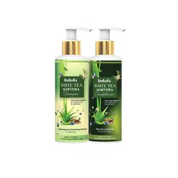 INDALO Set of White Tea Aloevera Shampoo & Conditioner for Oily Hair - 200ml each-picture-28