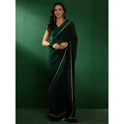 Inddus Embellished Border Beads and Stones Saree-image-0