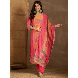 Inddus Women Ethnic Motifs Printed Kurta with Trousers & Dupatta Kurta Set-picture-10