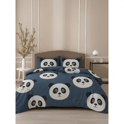 INDHOME LIFE Blue & White Printed Cotton 220 TC Queen Bedsheet Set 2.28 x 2.28 m-picture-28