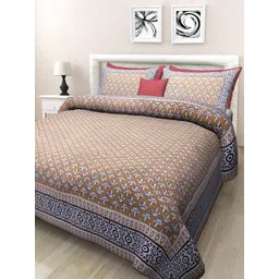 INDHOME LIFE Brown & White Floral Printed Cotton 220 TC King Bedsheet Set 2.28 m x 2.74 m-picture-14