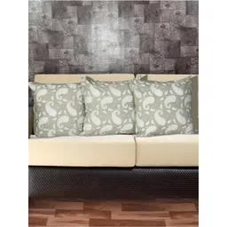 INDHOME LIFE Grey & Off White 3 Pcs Ethnic Motifs Reversible Cotton Square Cushion Covers-picture-36