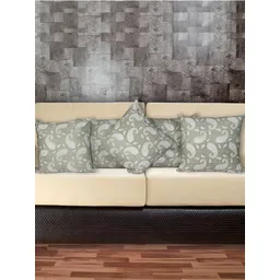 INDHOME LIFE Grey & Off White 5 Pcs Ethnic Motifs Reversible Cotton Square Cushion Covers-picture-25