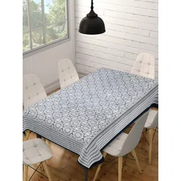 INDHOME LIFE Grey Ethnic Motifs Cotton Rectangle 6-Seater Table Cover-picture-31