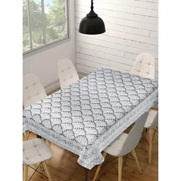 INDHOME LIFE Grey Geometric Printed Cotton Rectangle 6-Seater Table Cover-picture-13