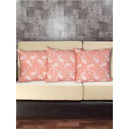 INDHOME LIFE Pink & White 3 Pieces Ethnic Motifs Cotton Square Cushion Covers-picture-30