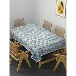 INDHOME LIFE Yellow Ethnic Motifs Cotton Rectangle 6-Seater Table Cover-picture-36