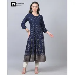 indi silai Women Embroidered Cotton Flared Kurta-picture-29