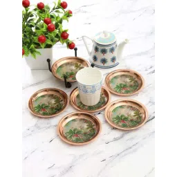 India Circus by Krsnaa Mehta Green Iron Tropical View Coaster - Set of 6-picture-37