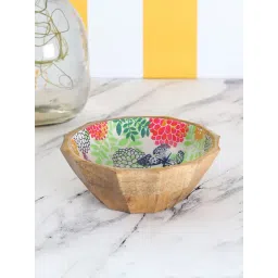 India Circus by Krsnaa Mehta Monarch's Cadence Floral Multicolor Mango Wood Bowl - (250 ml)-picture-18