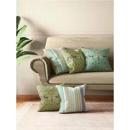 India Circus by Krsnaa Mehta Multicolor Poly Satin Deer'S Cushion Covers - Set of 5-picture-36