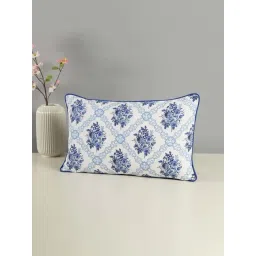 India Circus Violet Canvas Cerulean Blooms Duck Cushion Cover-picture-27