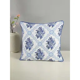 India Circus Violet Canvas Cerulean Blooms Duck Cushion Cover-picture-13