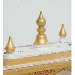 india home wood Gold And Sheesham Wall Mounted Mandir Without Door image 5