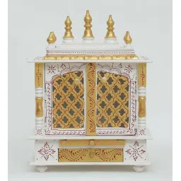 india home wood Gold Sheesham Wood With Door Handicraft Pooja Mandir image 4