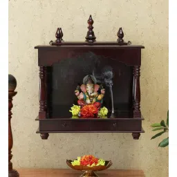 india home wood Brown Sheesham Wood Wall Mounted Mandir Without Door-picture-27