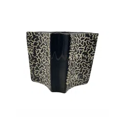 INDIA MEETS INDIA  Black & Cream-Coloured Textured Ceramic Planter-picture-17