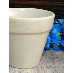 INDIA MEETS INDIA Cream Ceramic Pot Planter-picture-29