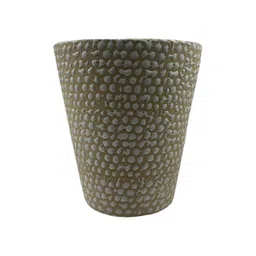 INDIA MEETS INDIA  Cream-Coloured & White Textured Ceramic Pot Planter-picture-24