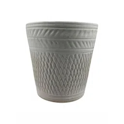 INDIA MEETS INDIA White Textured Ceramic Planter-picture-28