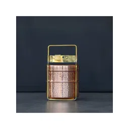 Indian Bartan Brown Copper 2 Containers Tiffin Box-picture-46