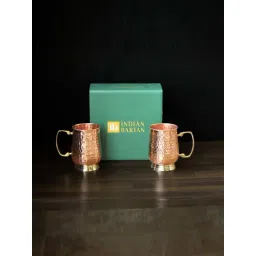 Indian Bartan Light brown Copper Mug Set-picture-10