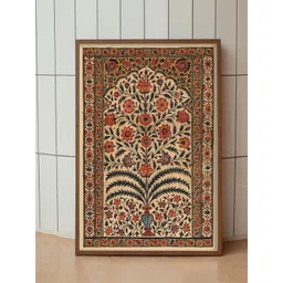 INDIAN CLASSIC ART Brown Floral Painted Framed Wall Art-picture-11