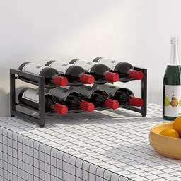 indian decor 20512 Classic 8 Bottle Wine Rack Countertop, Storage Wine Rack Iron Glass Holder-picture-31
