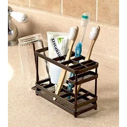 indian decor 281531 Black Metal Bathroom Countertop Organizer Tooth Brush Holder Iron Toilet Paper Holder-picture-26