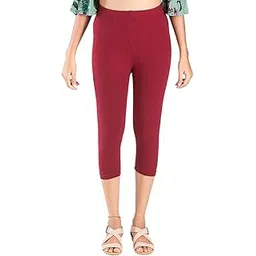 indian flower Capri Cotton Blend Knee Length Leggings /-picture-52